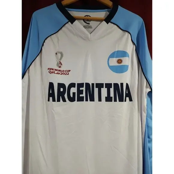 Outerstuff Men's 2022 FIFA World Cup Classic 3rd Long Sleeve Jersey Argentina XL - Picture 2 of 9